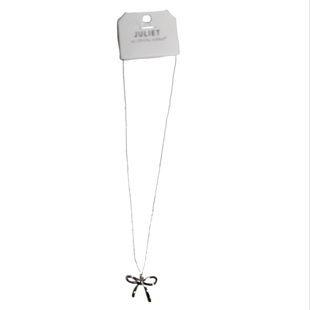Women's Silver Bow Chain Necklace